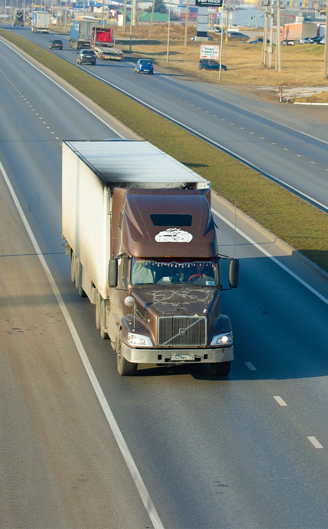 ft loaded truck on road